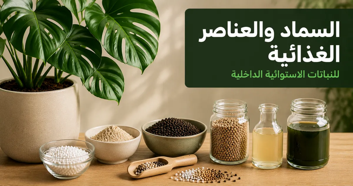 أسمدة وعناصر غذائية مستخدمة في العناية بالنباتات الاستوائية الداخلية