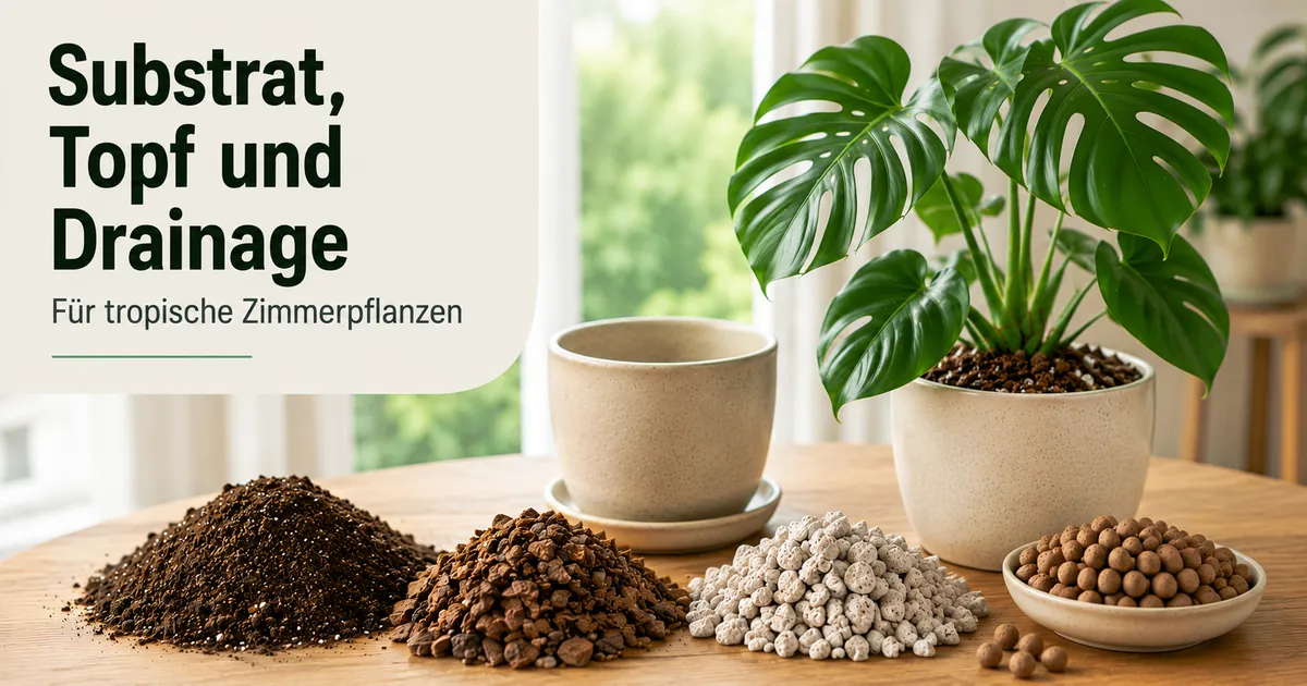 Substrat, Topfmischung und Drainagematerialien für die Pflege tropischer Zimmerpflanzen
