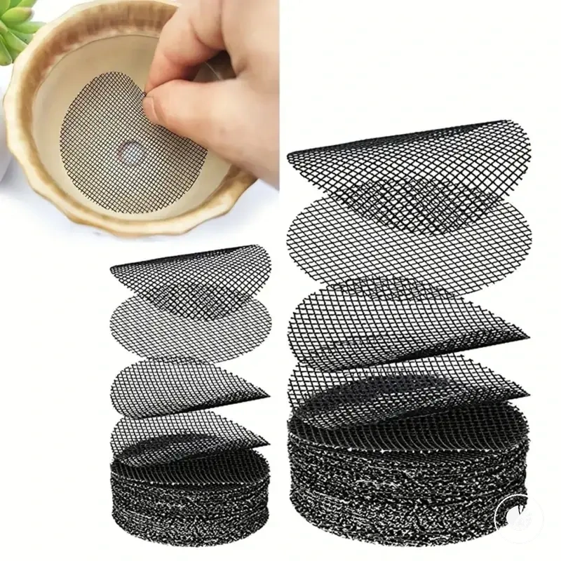 Round pot drainage mesh pads for covering plant pot bottom holes