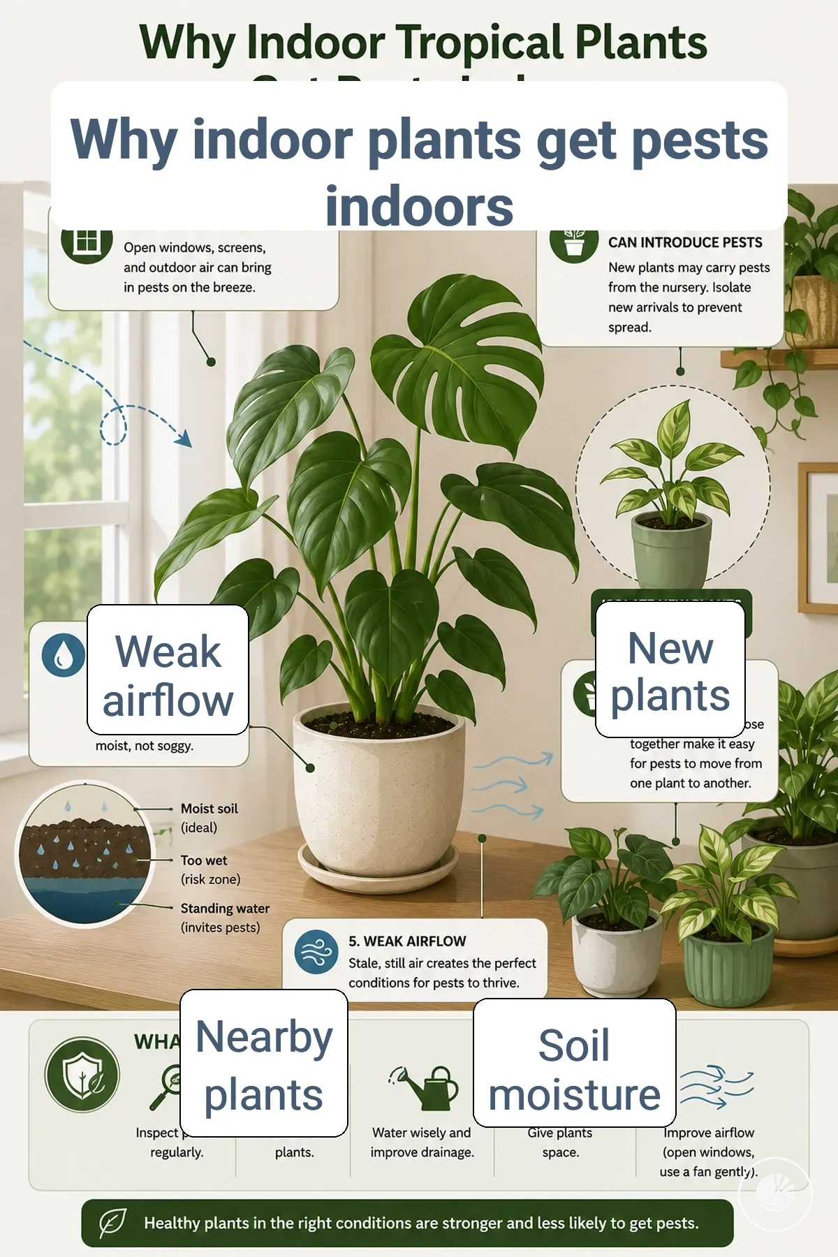 Common pest risk factors affecting indoor tropical plants