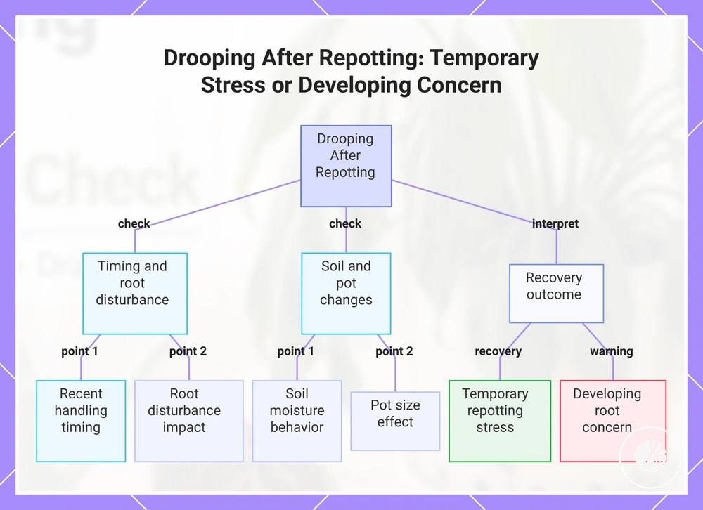 Drooping After Repotting: Temporary Stress or Developing Concern