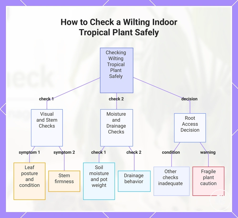 How to Check a Wilting Indoor Tropical Plant Safely