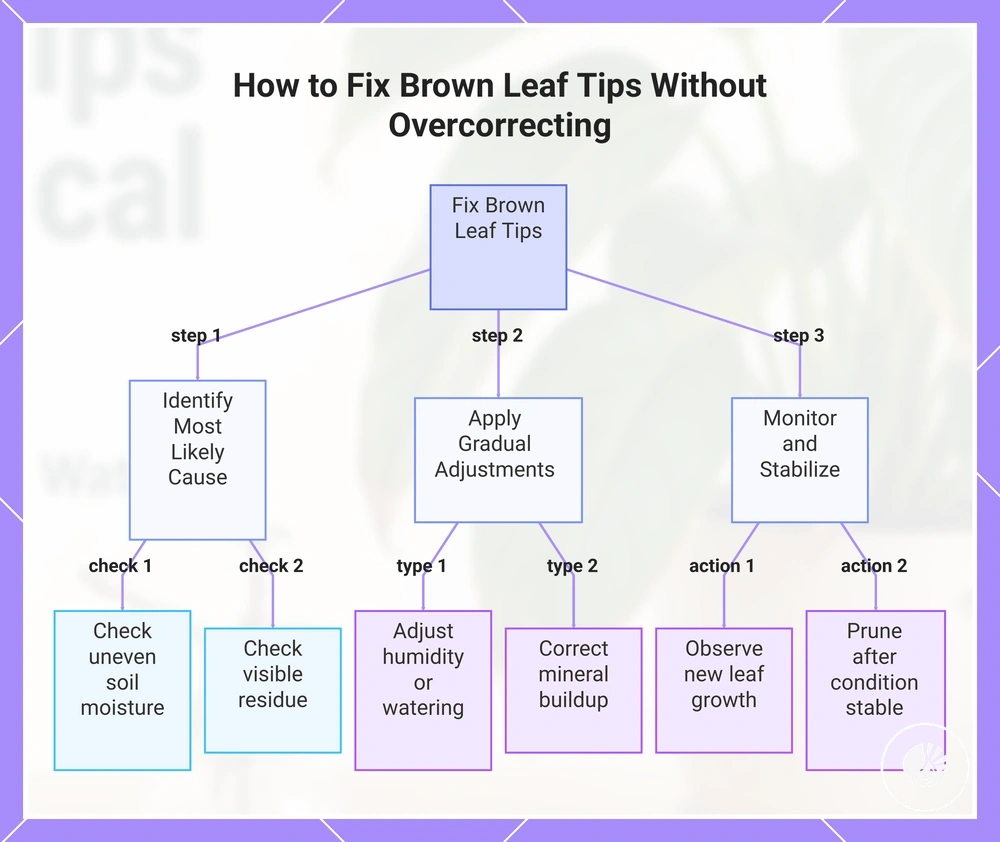 How to Fix Brown Leaf Tips Without Overcorrecting