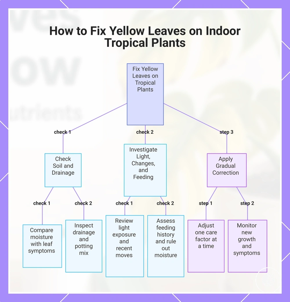 How to Fix Yellow Leaves on Indoor Tropical Plants
