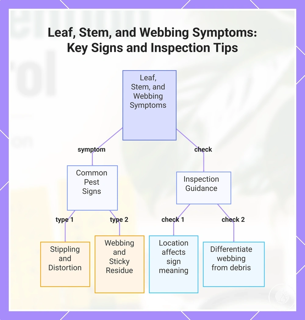 Leaf, Stem, and Webbing Symptoms: Key Signs and Inspection Tips