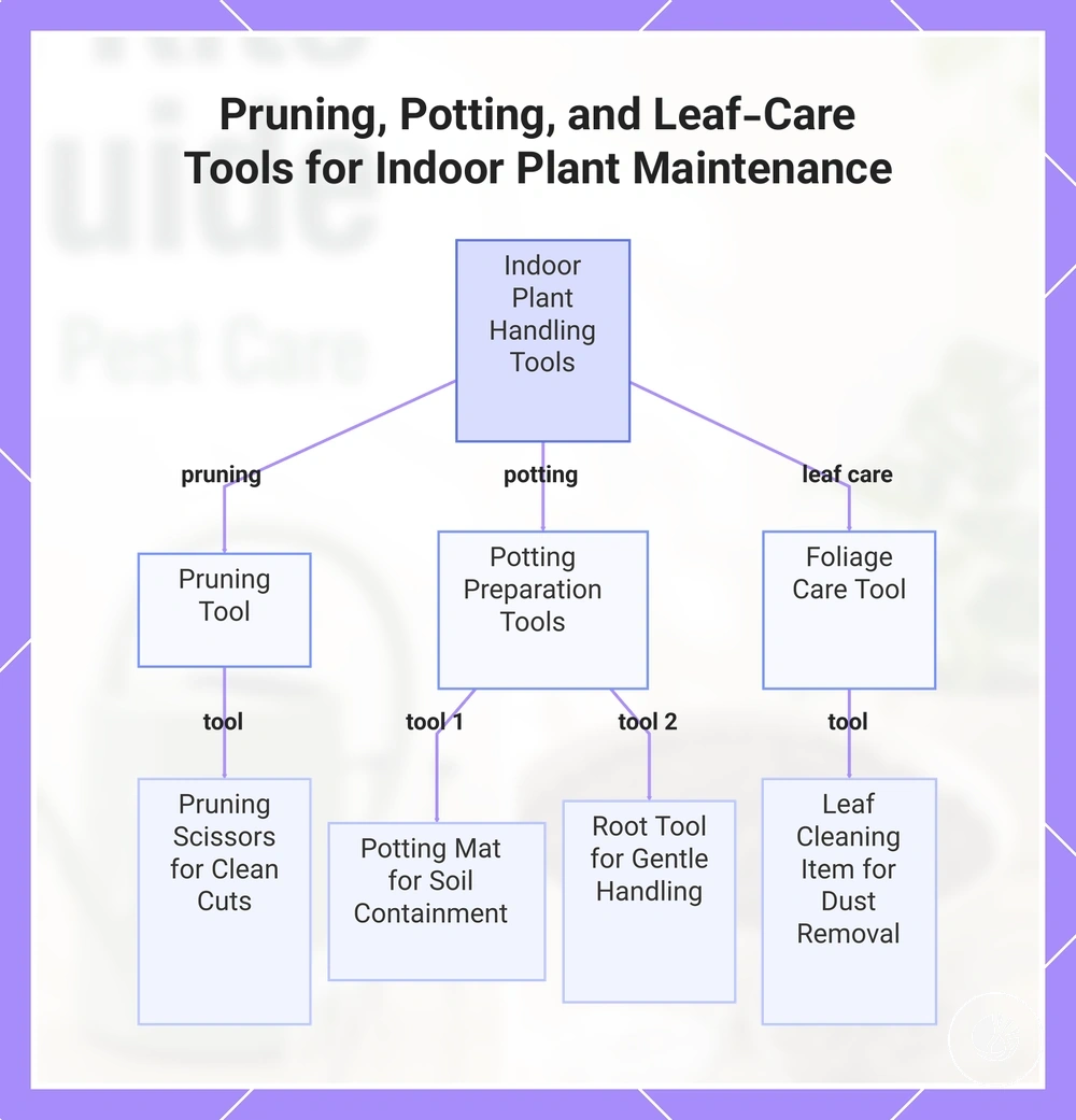 Pruning, Potting, and Leaf-Care Tools for Indoor Plant Maintenance