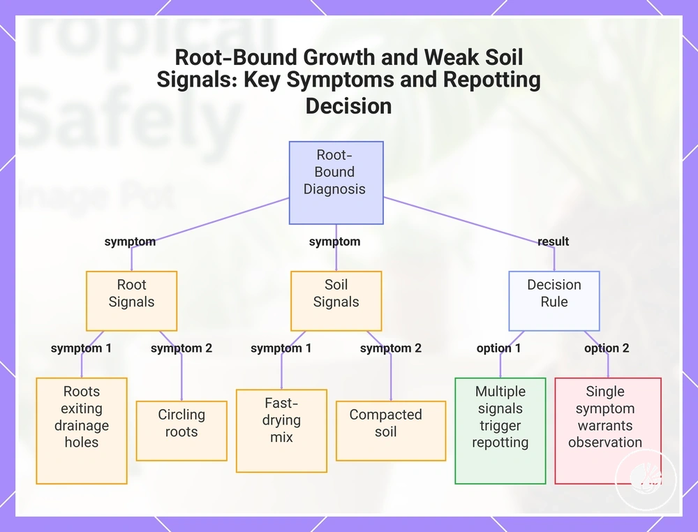 Root-Bound Growth and Weak Soil Signals: Key Symptoms and Repotting Decision