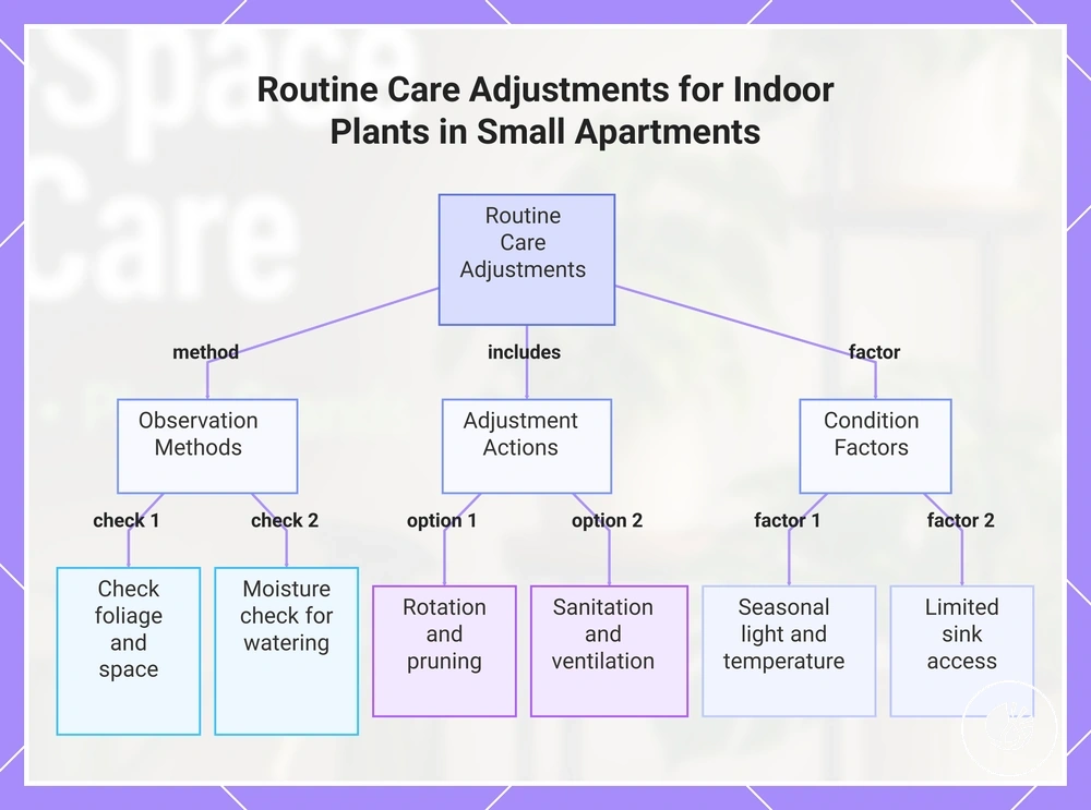 Routine Care Adjustments for Indoor Plants in Small Apartments