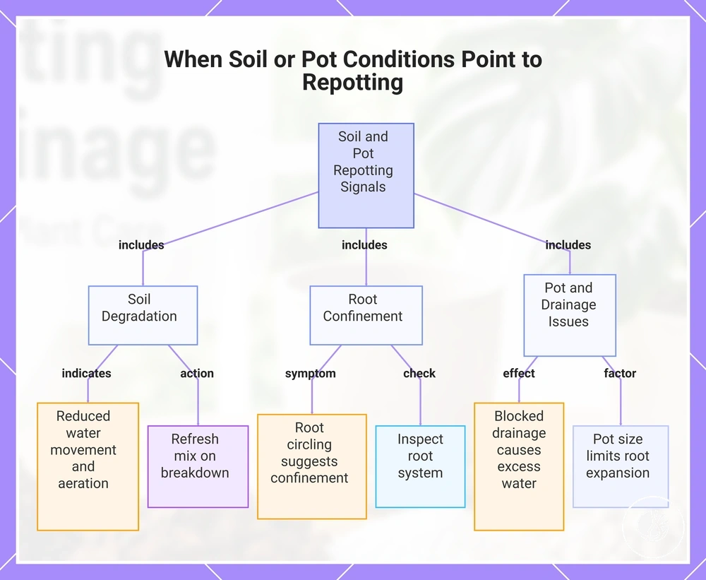 When Soil or Pot Conditions Point to Repotting