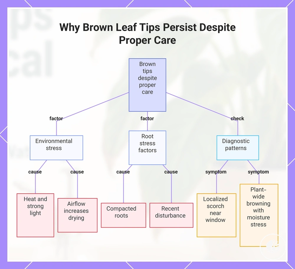 Why Brown Leaf Tips Persist Despite Proper Care
