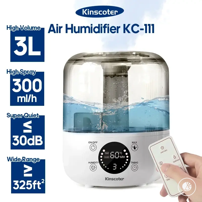 Humidificador de aire de 3 L con mando y temporizador para pulverizar plantas