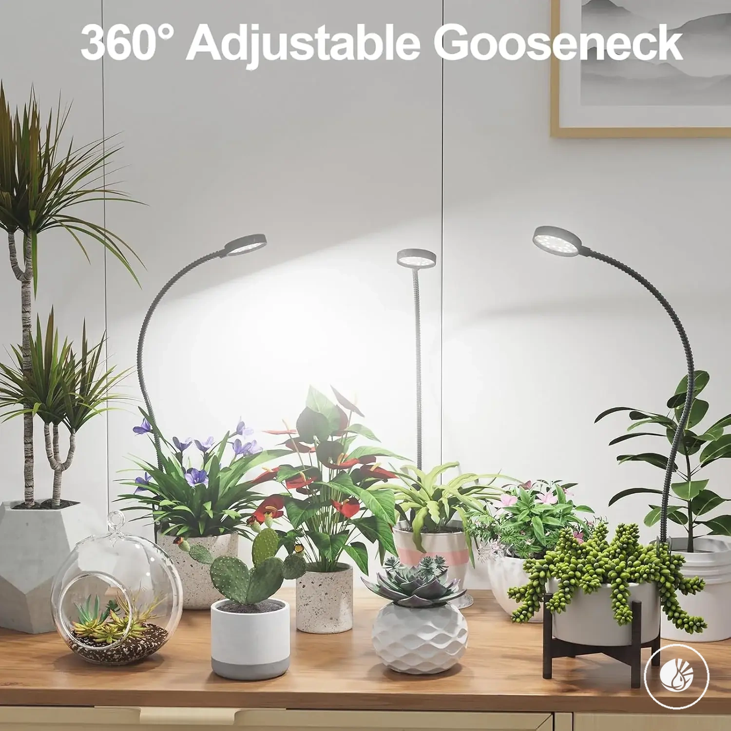 Luz de cultivo USB de espectro completo con pinza, cuello flexible y regulación
