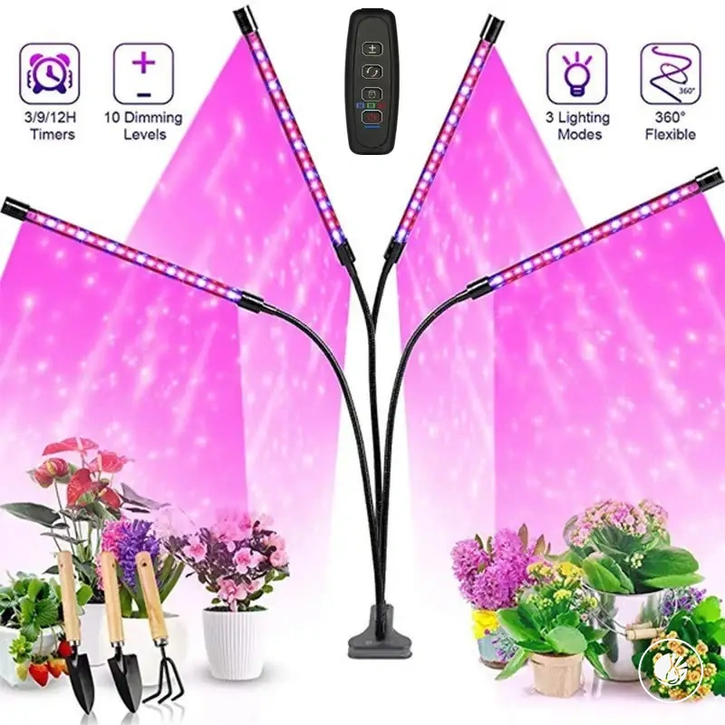 Luz LED de cultivo USB de espectro completo con regulación y temporizador