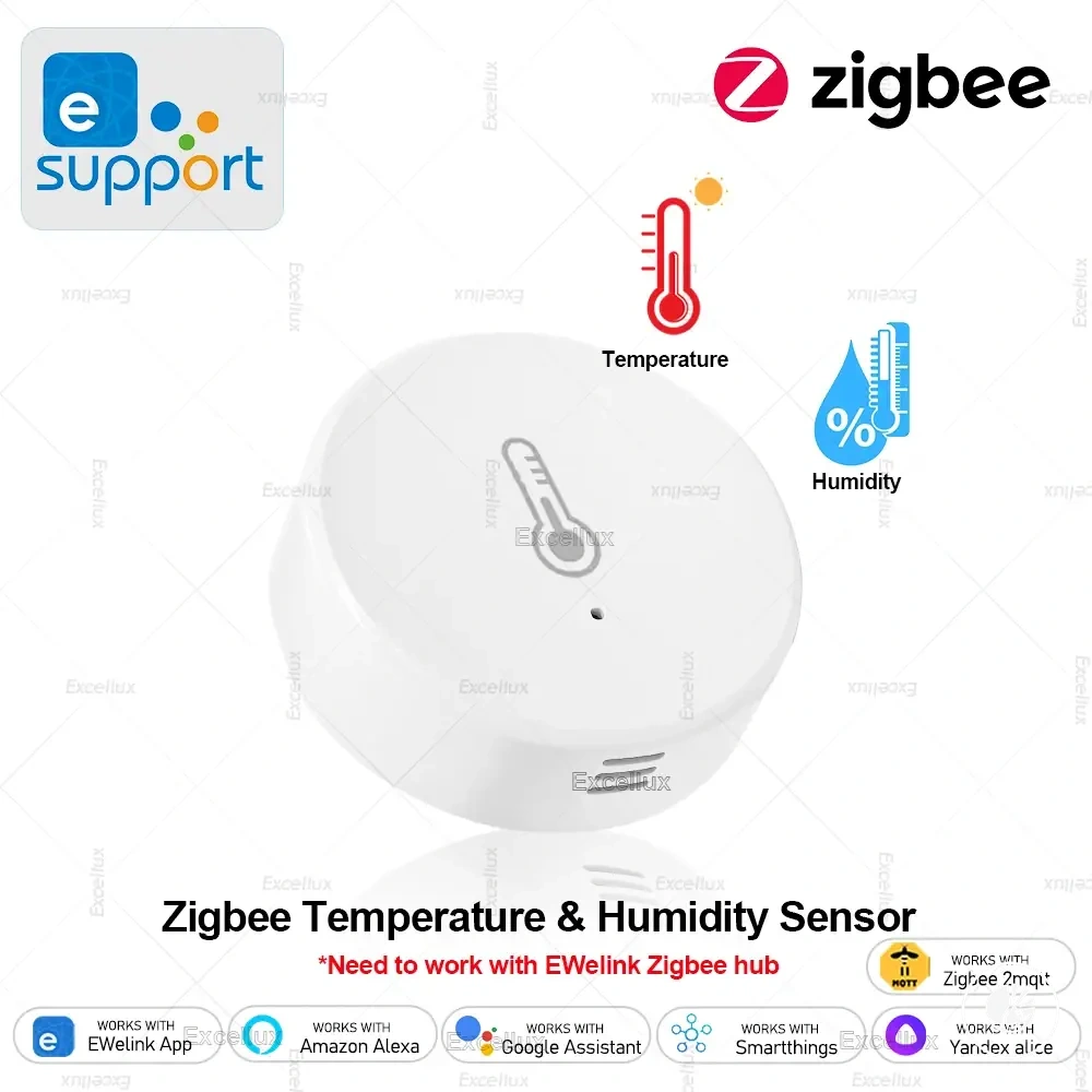 Capteur Zigbee de température et d’humidité avec contrôle par application pour intérieur