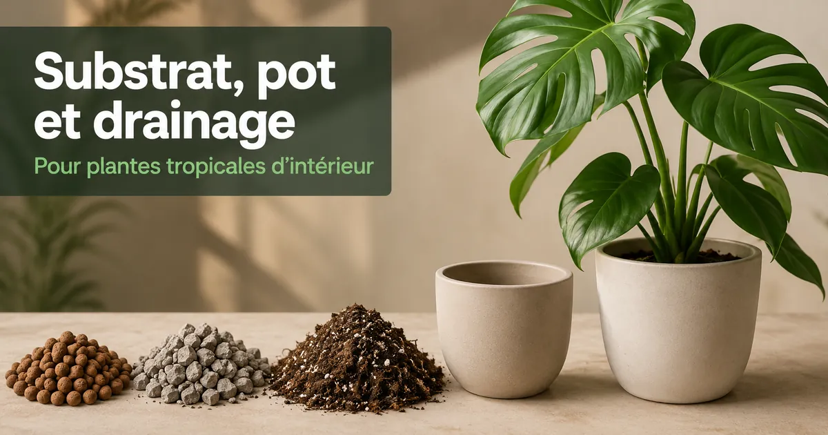 Substrat, mélange de rempotage et matériaux de drainage pour le soin des plantes tropicales d’intérieur