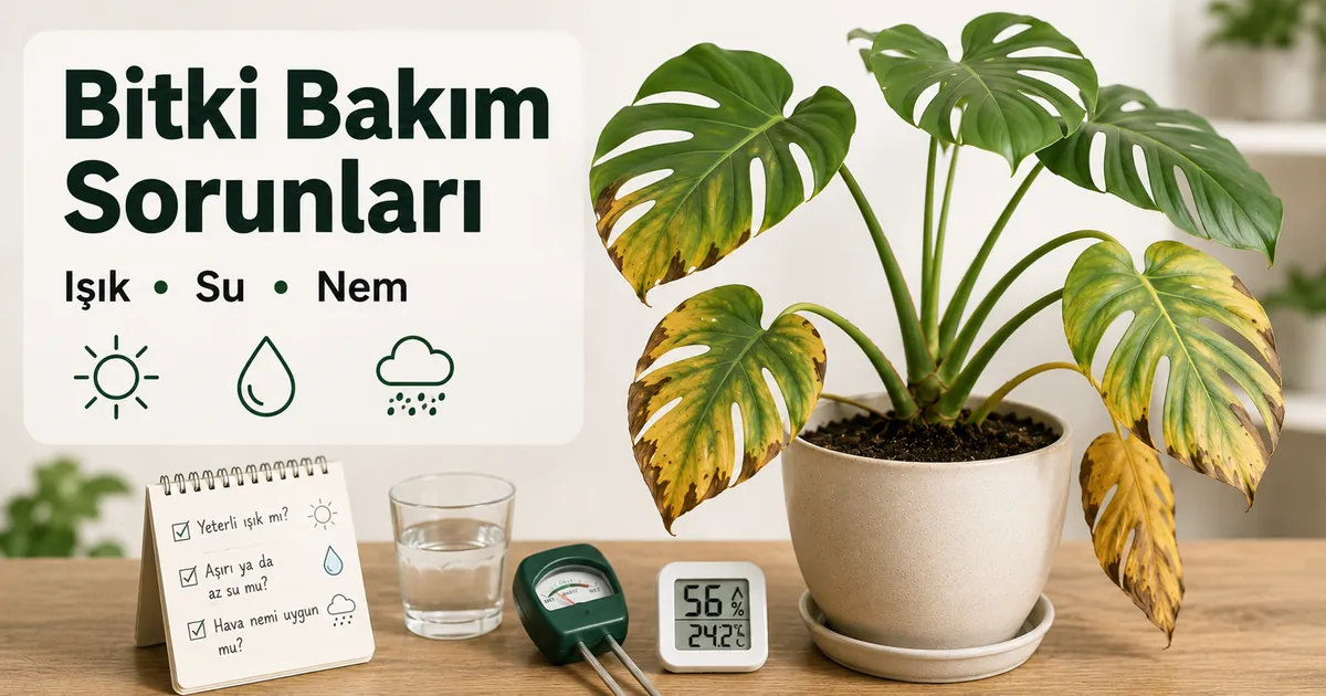 Işık, su ve nem sorunlarını gidermek için incelenen iç mekân tropikal bitki
